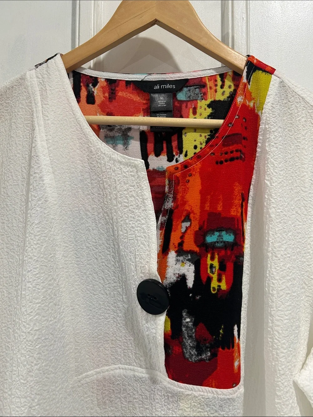Ali Miles Abstract Art Print Gauzy Lagenlook Tunic Top - Size XL - Picture 3 of 9